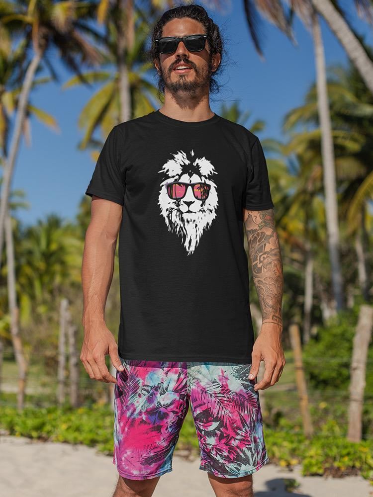 Lion with sunglasses graphic T-shirt by Start2Finish, featuring a stylish lion design on casual apparel.