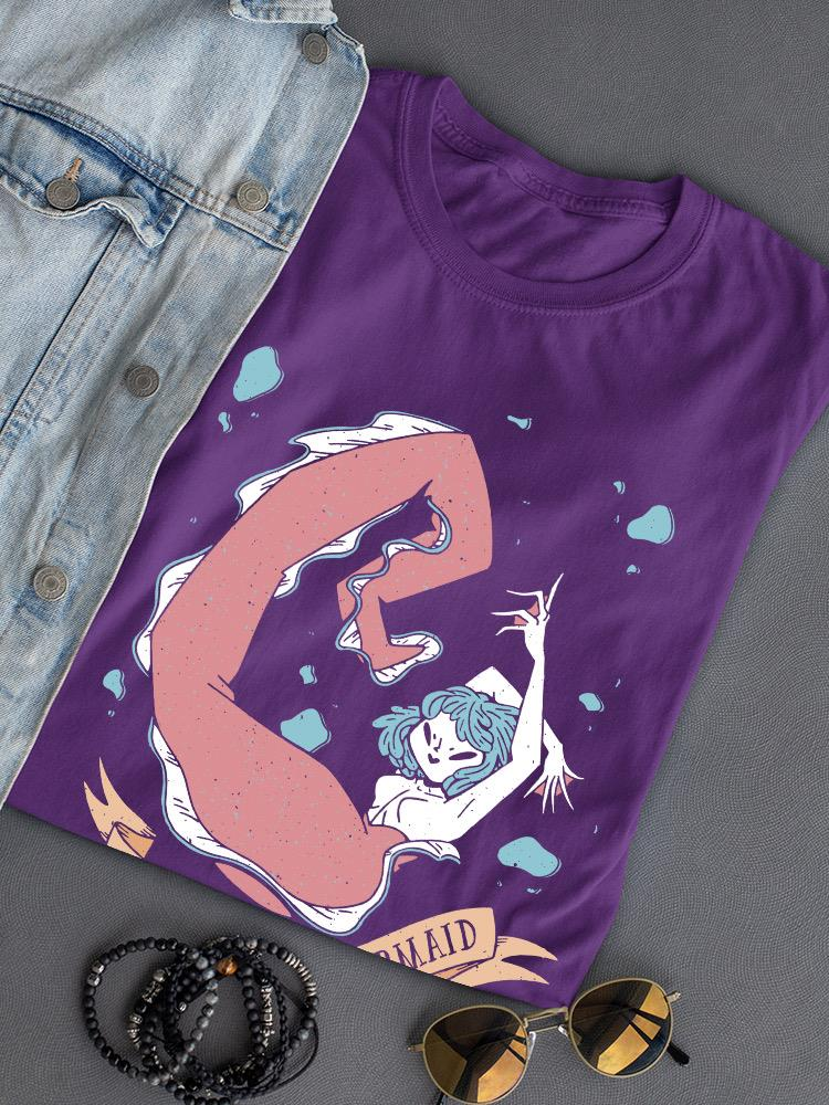Colorful Secretly A Mermaid T-shirt by Start2Finish featuring a vibrant mermaid illustration on soft cotton apparel.