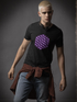 Start2Finish purple T-shirt with a circular pattern design, casual apparel for everyday wear, featuring vibrant purple and intricate pattern.