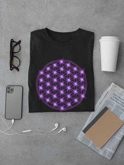 Start2Finish purple T-shirt featuring a circle with pattern design, casual apparel for everyday wear.