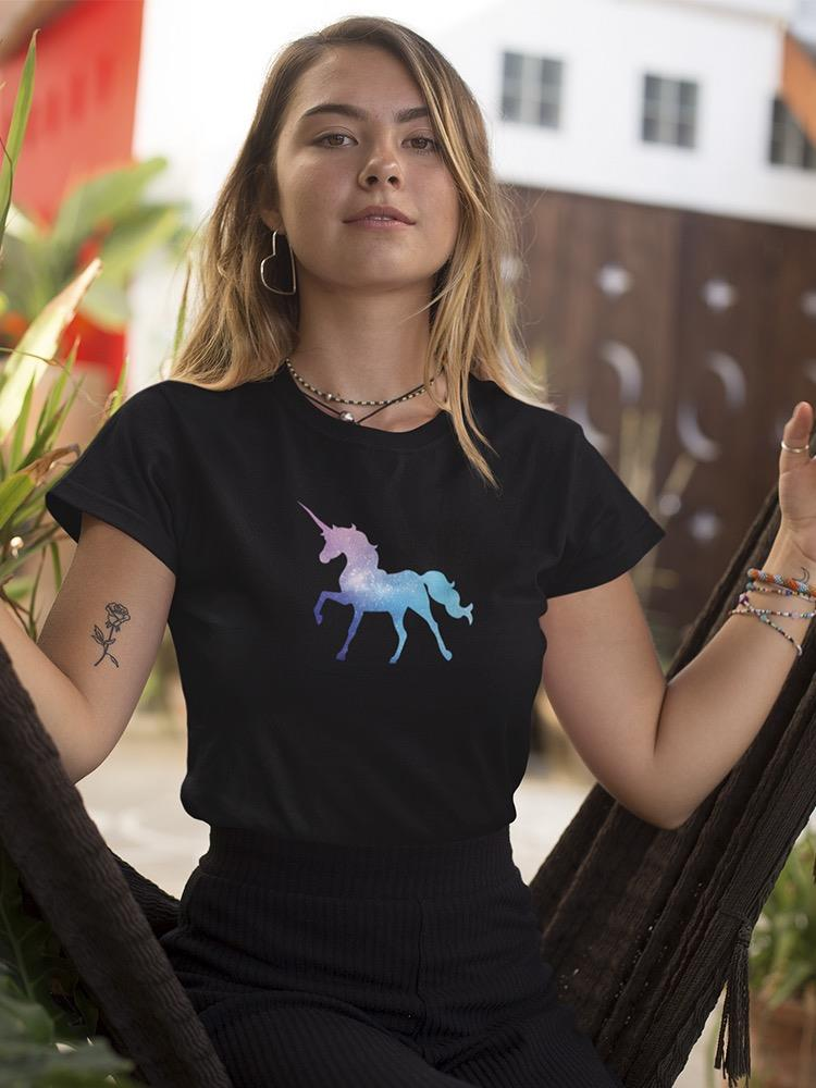 Watercolor unicorn T-shirt by Start2Finish featuring a colorful, artistic unicorn design on soft apparel.