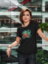 Start2Finish Flower with Butterflies T-shirt featuring colorful floral and butterfly print on soft fabric.