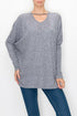 Grey cutout front long sleeve top from Yellow Hera, stylish women&
