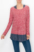Yellow Hera hooded color block long sleeve top with a relaxed fit and vibrant contrasting panels.