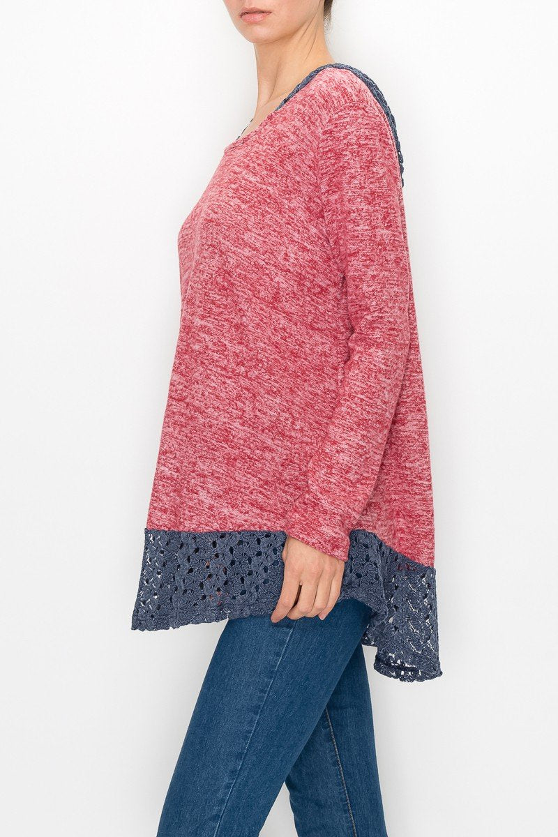 Yellow Hera hooded color block long sleeve top featuring a casual fit and vibrant contrasting colors.