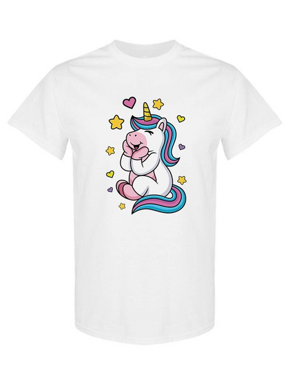 Start2Finish unicorn T-shirt featuring colorful unicorn graphic on soft apparel, perfect for casual wear.