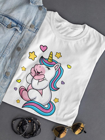 Start2Finish unicorn T-shirt featuring a colorful, adorable unicorn graphic on soft apparel fabric.