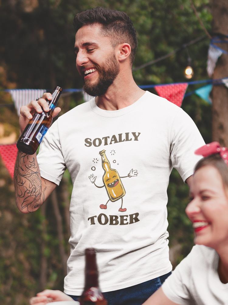 Sotally Tober Totally Sober T-shirt from Start2Finish, featuring a bold graphic print on black cotton apparel.