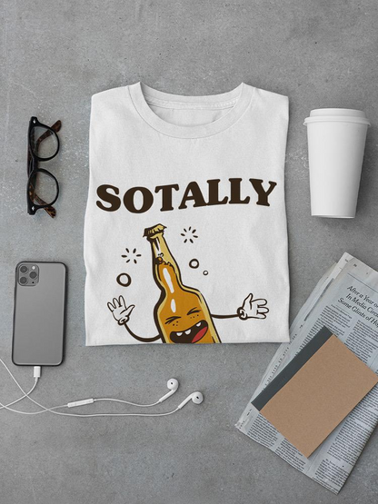 Start2Finish Sotally Tober Totally Sober T-shirt featuring bold graphic print in black and white, casual apparel for sober lifestyle.