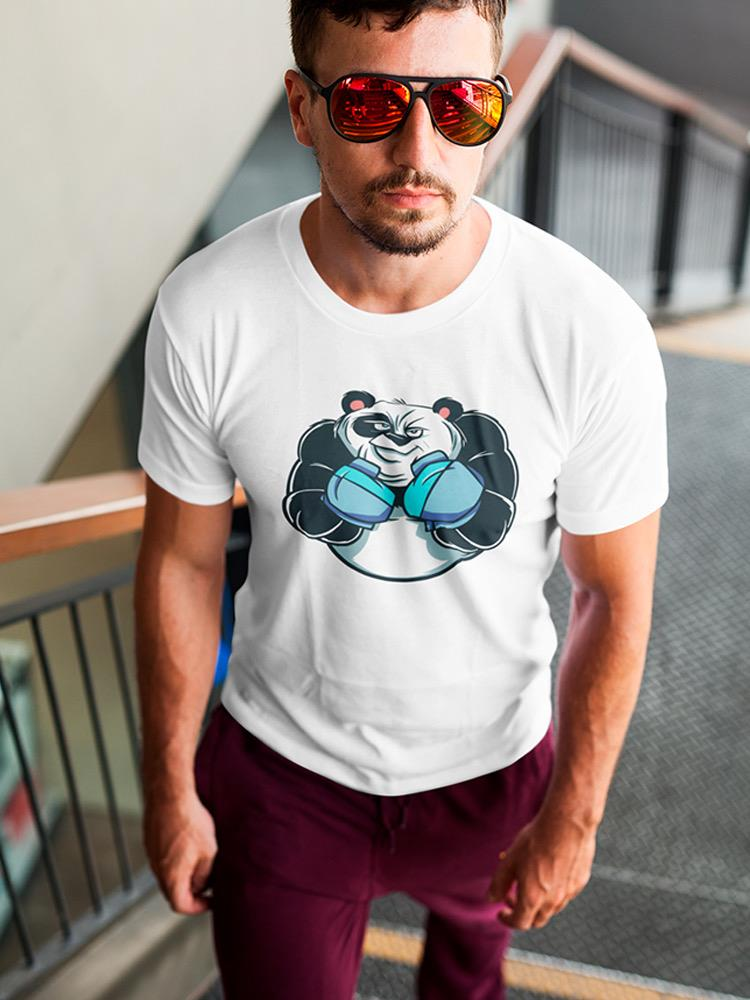 Strong Panda T-shirt by SmartPrintsInk Designs featuring a bold panda graphic on casual apparel.