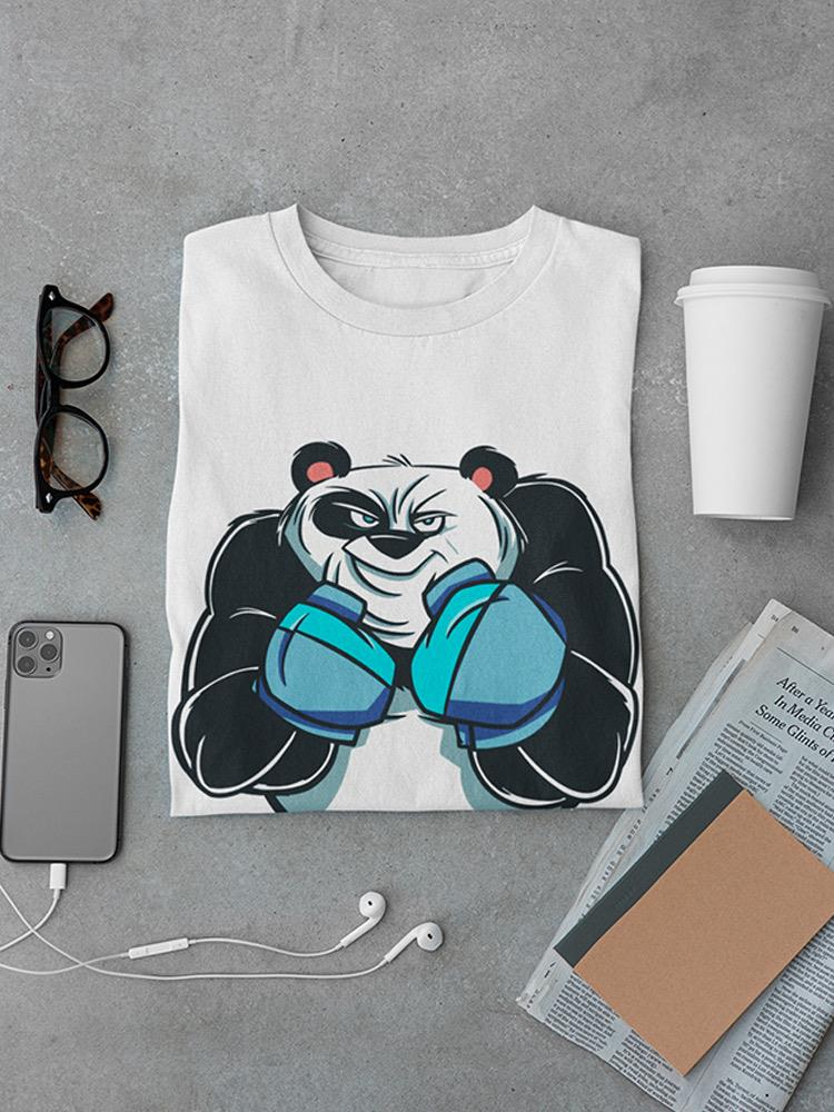 Strong Panda T-shirt by SmartPrintsInk Designs, featuring a bold panda graphic on black apparel with a comfortable fit.