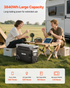 Start2Finish VEVOR portable power station with multiple output ports, LCD display, and expandable LiFePO4 battery for home or camping use.