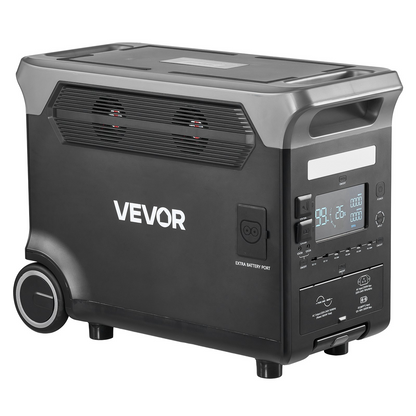 Start2Finish VEVOR portable power station with 3600W, 3840Wh capacity, 10 output ports, LiFePO4 battery, for camping or home backup