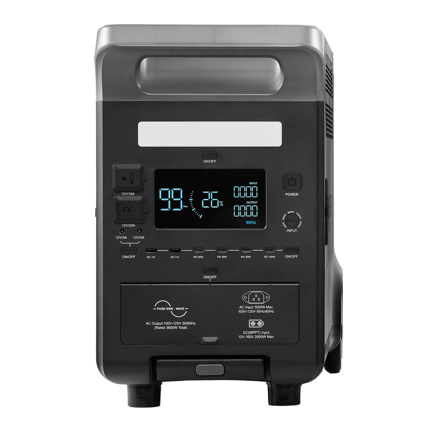 Start2Finish VEVOR portable power station with multiple output ports, lithium battery, and adjustable input for home or camping use