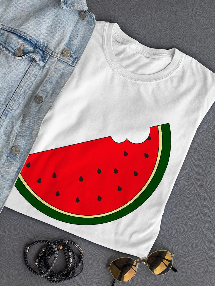 Start2Finish Bitten Watermelon T-shirt featuring a colorful watermelon print on casual apparel.