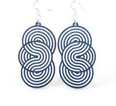 Red Sunflower Seamless Circle Earrings, silver-toned jewelry featuring smooth, round hoop design on a white background.