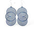 Red Sunflower Seamless Circle Earrings, silver-toned jewelry featuring smooth, round hoop design on a white background.