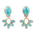 Start2Finish Mojave Blue Turquoise and gold clip earrings featuring vibrant turquoise stones and shiny gold accents.