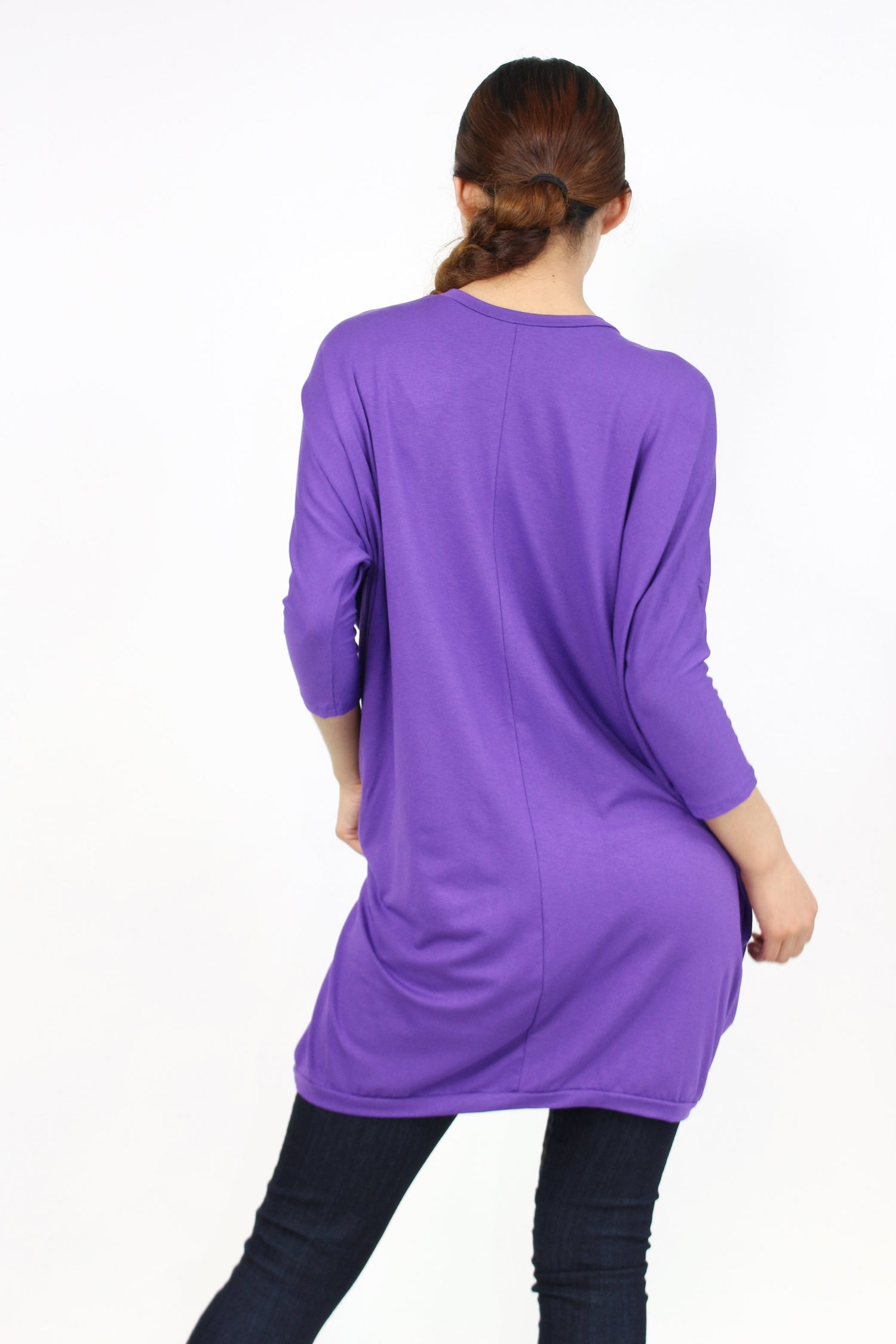 Purple oversized shirt dress by Yellow Hera, featuring a relaxed fit and trendy design, perfect for casual and stylish wear.