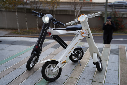 Cruzaa PRO electric scooter in racing white with Bluetooth speakers, USB port, 45km range, and 35km/h top speed, built by Start2Finish.