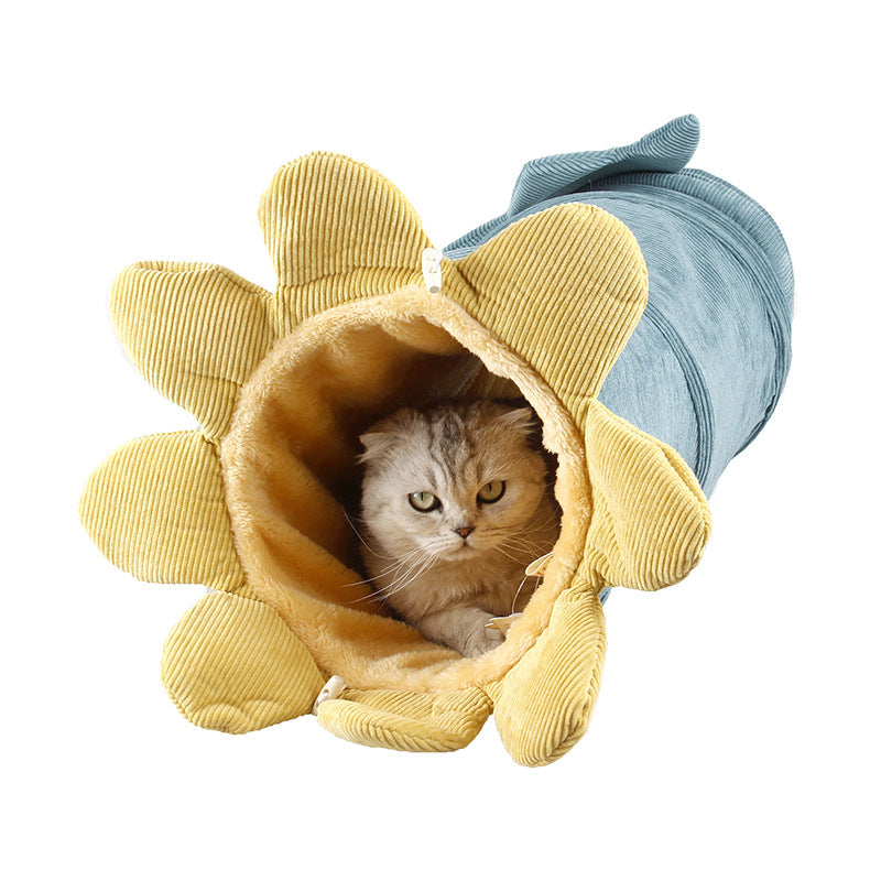 Maroon Asteria creative fruit-themed cat tunnel toy for pets, colorful fabric with playful fruit patterns, ideal for feline play and exploration.