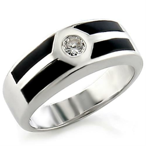 Rhodium brass ring with AAA grade clear cubic zirconia from Turquoise Tiger, showcasing a sparkling, elegant jewelry design.