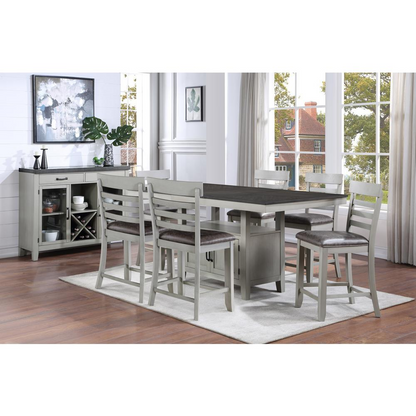 Gray Hyland Counter Chair by Start2Finish, featuring a modern design with a cushioned seat and sturdy metal frame.