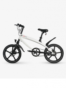 Start2Finish Carbon Black e-bike with built-in Bluetooth speakers, showcasing the sleek design and electric motor.