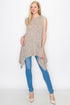 Yellow Hera sleeveless hooded top in mocha, shown on model with casual fit and soft fabric details.