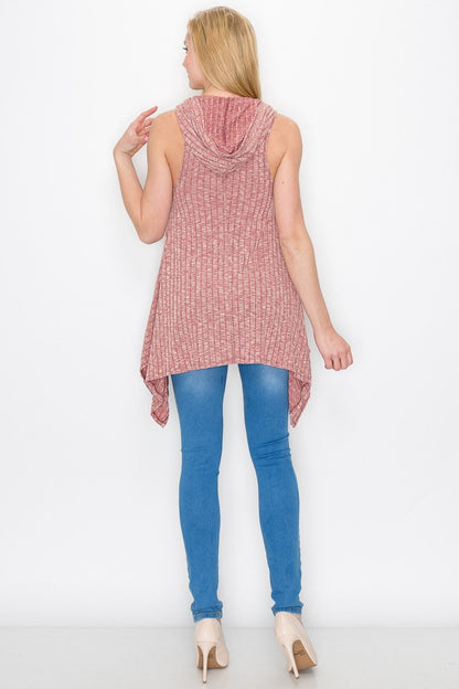 Pink sleeveless hooded top dress by Yellow Hera, featuring a casual fit and lightweight fabric, ideal for warm weather.