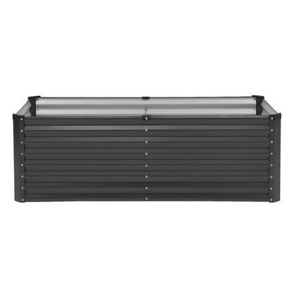 Start2Finish VEVOR metal garden bed, 6x3x2 ft galvanized planter box with open bottom for vegetables, flowers, and herbs outdoors.