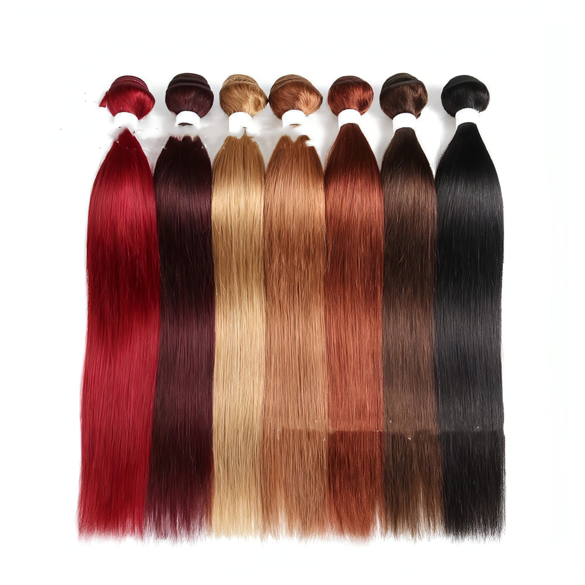 Carmine Juneberry LuxeWave straight real wig in finest color, showcasing smooth, shiny hair with natural wave pattern.