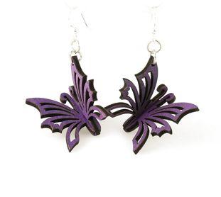 Red Sunflower 3D butterfly earrings featuring detailed butterfly design and silver-tone finish, perfect for stylish accessories.