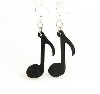 Red Sunflower music note earrings featuring delicate silver design, perfect for music lovers and stylish accessories.