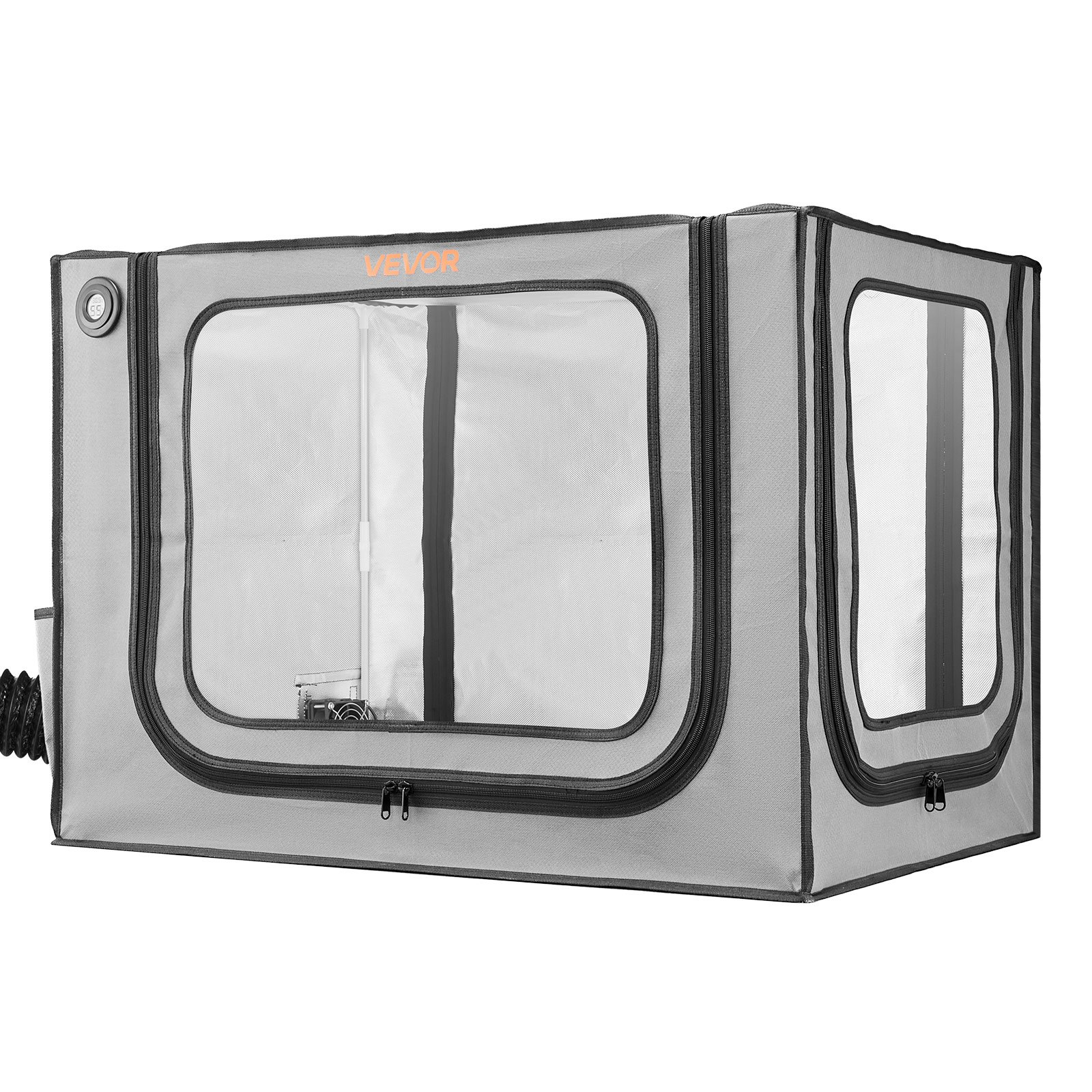 Start2Finish VEVOR 3D printer enclosure in grey with ventilation and LED, dustproof waterproof case for Bambu Lab A1 Combo.