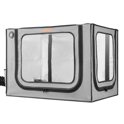 Start2Finish VEVOR 3D printer enclosure in grey with ventilation and LED, dustproof waterproof case for Bambu Lab A1 Combo.