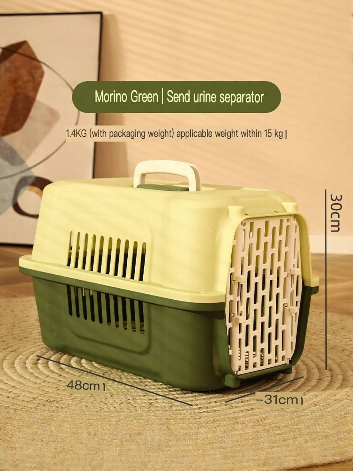 Portable Pear Daisy pet carrier for small animals, made of durable fabric with mesh sides for ventilation and easy carrying.