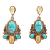 Barcelona blue turquoise and caramel mother of pearl post earrings by Start2Finish featuring vibrant blue, earthy caramel tones, and elegant design.
