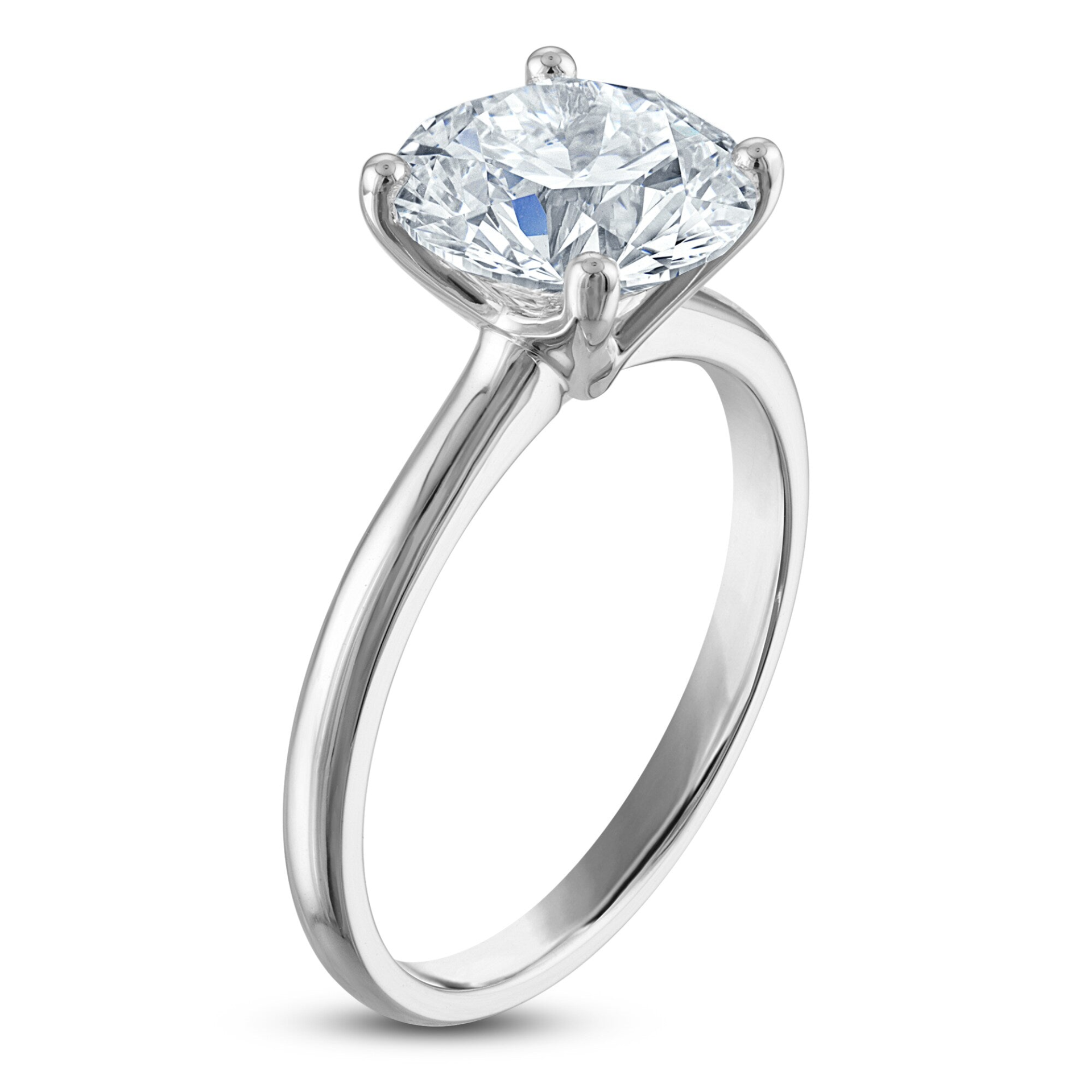 Start2Finish 3.50 CTW lab-grown diamond solitaire engagement ring in 14K white gold with F/VS diamonds, AGI certified.