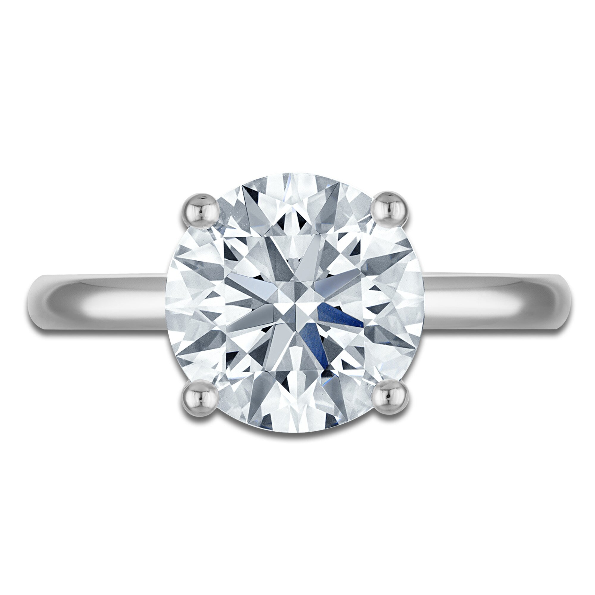 Start2Finish 3.50 CTW lab-grown diamond solitaire engagement ring in 14K white gold with F/VS clarity, AGI certified.