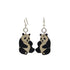 Red Sunflower Small Panda Earrings featuring cute panda charms hanging from silver hooks.