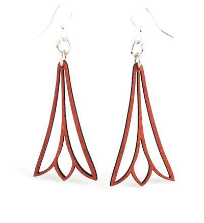 Red Sunflower trumpet flower earrings featuring vibrant, detailed trumpet-shaped floral design for stylish accessory wear.