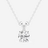 Round lab-grown diamond split bail solitaire pendant in 14K white gold over sterling silver, featuring a 0.75 CTW diamond.