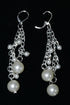 Silver Hestia Pearls & Chains Dangle Earrings featuring elegant pearl and chain design for stylish, feminine jewelry.