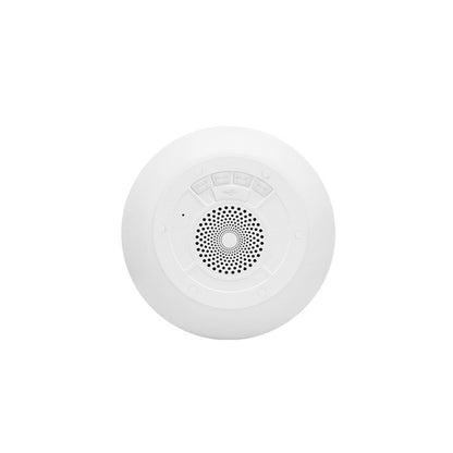Salmon Lucky Floatilla Bluetooth waterproof LED pool speaker with colorful lighting and compact design for outdoor use.