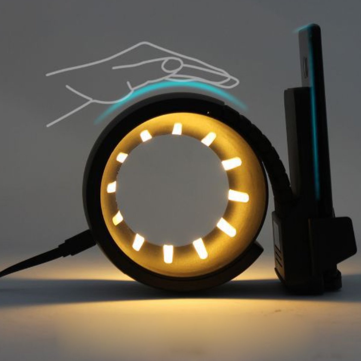 Salmon Lucky Wheel Of Power mobile wireless charger with a sleek, circular design and premium tech accessories appearance.