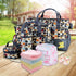 Set of 5 Pear Daisy baby nappy diaper bags with shoulder straps, perfect for moms to carry baby essentials conveniently.