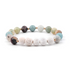 Lava stone essential oil bracelet with Amazonite and white beads, handmade jewelry by Start2Finish.
