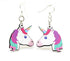 Red Sunflower unicorn earrings featuring colorful, whimsical unicorn charms hanging from silver hooks, perfect for playful accessories.