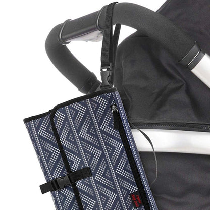 Maroon Asteria baby changing diaper bag with multiple compartments and adjustable straps, designed for parents on the go.